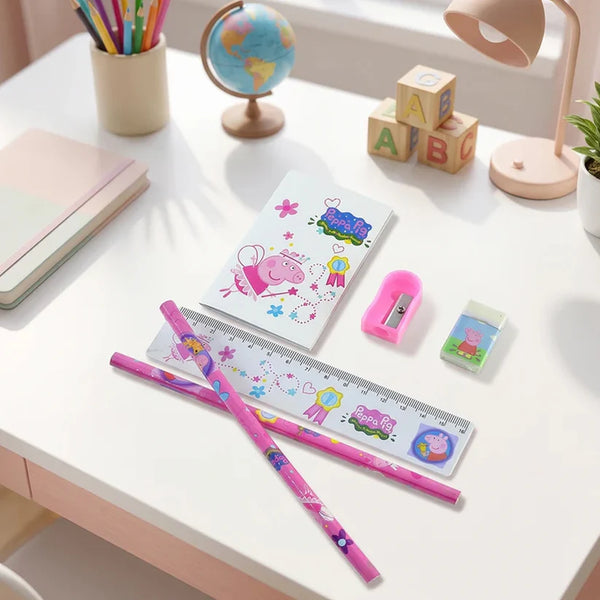 A06764 6-in-1 Student Stationery Combo Kit with Pencils, Ruler and Pouch for Kids (1 Set)