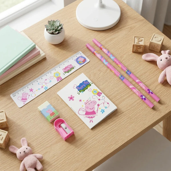 A06764 6-in-1 Student Stationery Combo Kit with Pencils, Ruler and Pouch for Kids (1 Set)