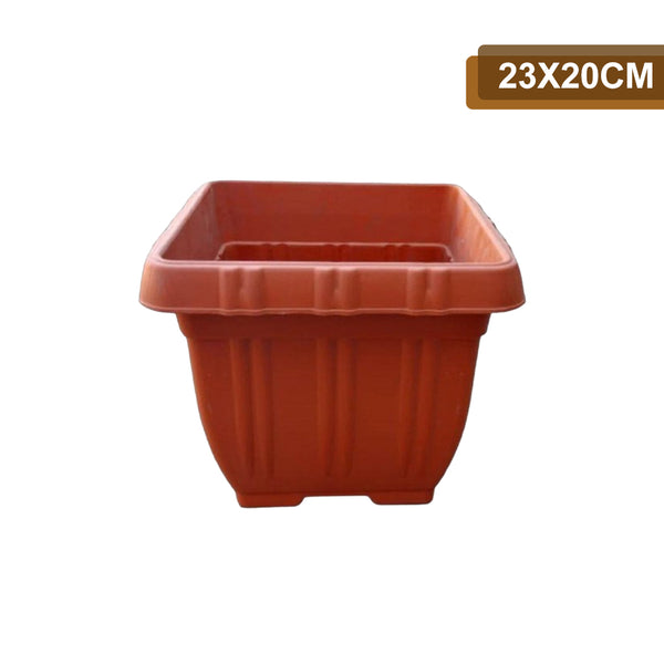 AM0814 Deep Heavy Duty Square Plastic Planters Pots -23cmX20cm