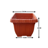 AM0814 Deep Heavy Duty Square Plastic Planters Pots -23cmX20cm