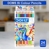 AM5034 DOMS Bi Colours 24 Shades Pencil (12 Nos),Ink Color: Multicolor