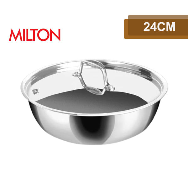 AM0972 Milton Pro Cook Triply Silver Tasla 24cm Designed For Healthy Cooking