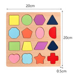 A07138 Wooden Geometric Shape Matching Puzzle for Kids and Toddlers