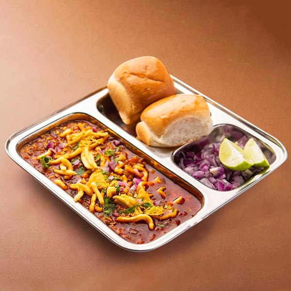 AM6013 Madhuram Stainless Steel 3 Compartment Mess Plate
