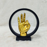 AM6244 Decorative Golden Hand Sculpture – OK Sign Gesture