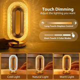 AM5944 Crystal Rounded Pill LED Table Lamp with USB Cable - Sensor 3 Color Modes