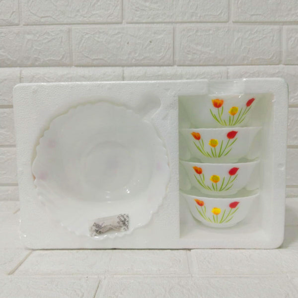 Di0211 Cello Dessert Set - 5-Piece Bowls - 1 Serving Bowl with 4 Dessert Bowls