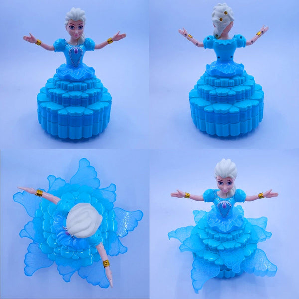 AM6041 Girl Dancing Princess Music Toy Rotating Dancing Princess Doll Battery Operated Toy with Lights & Sound