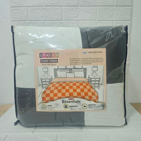 Di0018 Welspun Essentials Classic Corner Double Bed Quilt - 2.28mtr x 2.64mtr