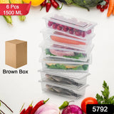 5792 Vegetables & Fruits Freezer Storage Container (PACK OF 6PC 1500ML)