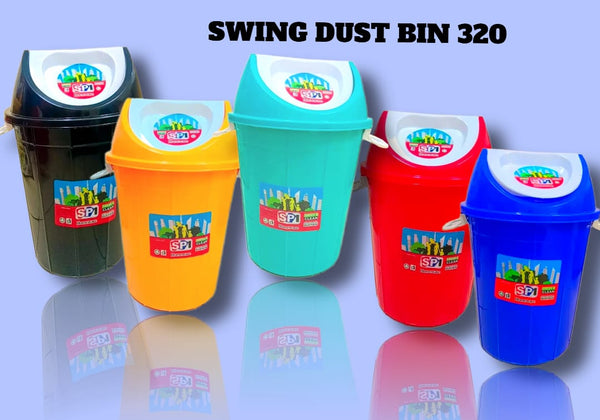 AM0949 Swing Dustbin Plastic Green Clean 320