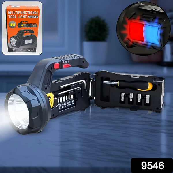 9546 Multi Functional SOS Light With Tool Box, Torchlight (18 W)