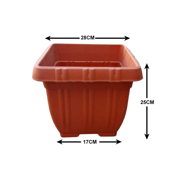 AM0815 Deep Heavy Duty Square Plastic Planters Pots -28cmX25cm