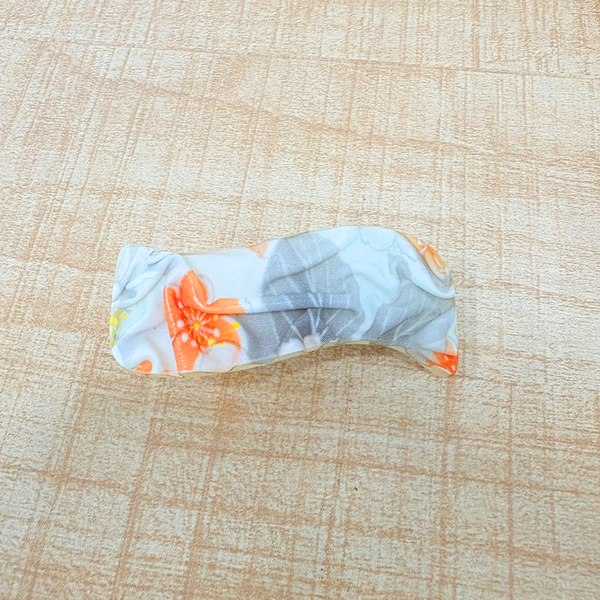 AM6394 Mix fabric-covered snap hair clip with a floral pattern - 1pc