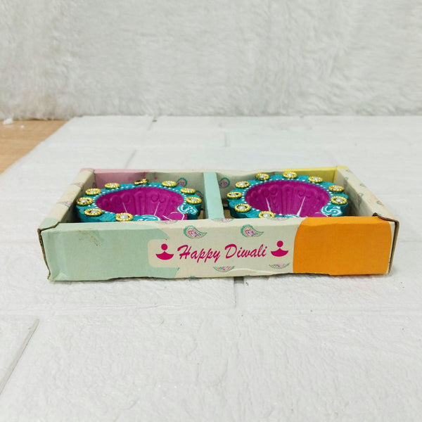 Di0383 Decorative Diwali Big Diyas Set of 2 – Multidesign Handcrafted