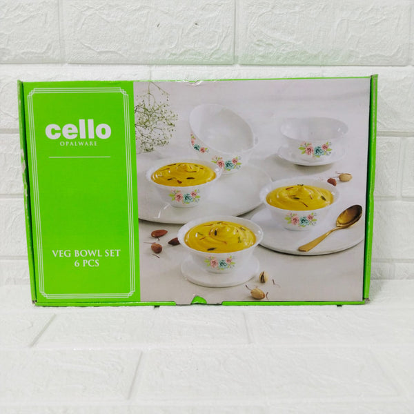 Di0230 Cello Opalware Imperial Rose Veg Bowl Set – 6 Pcs (11.2 cm)
