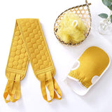 AM5638 3 PCS Bathing Exfoliating Set (MultiColour) - Back Scrubber exfoliating gloves - Easy to clean For Men And Women (Set of 1)