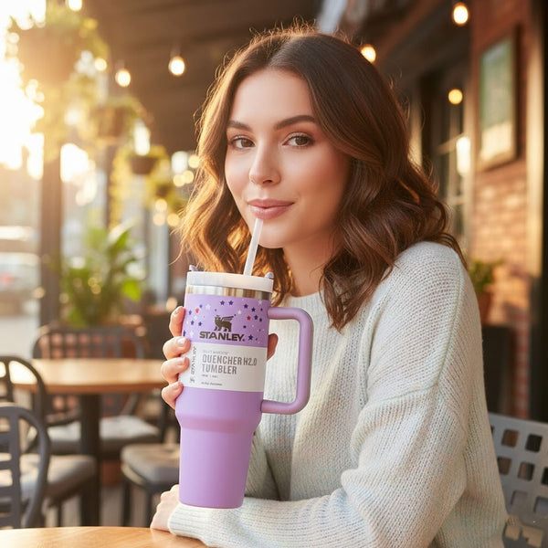 TM0037 The FlowState Quencher H2.0 Tumbler (1.18 Ltr, Lilac Starry Design)