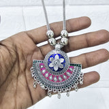 Di0045 Stylish Silver-Toned Multi-Design Pendant Necklace (Multidesign)