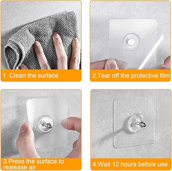 AM5842 Adhesive Screw Hooks for Wall Without Drilling (Pack of 5)