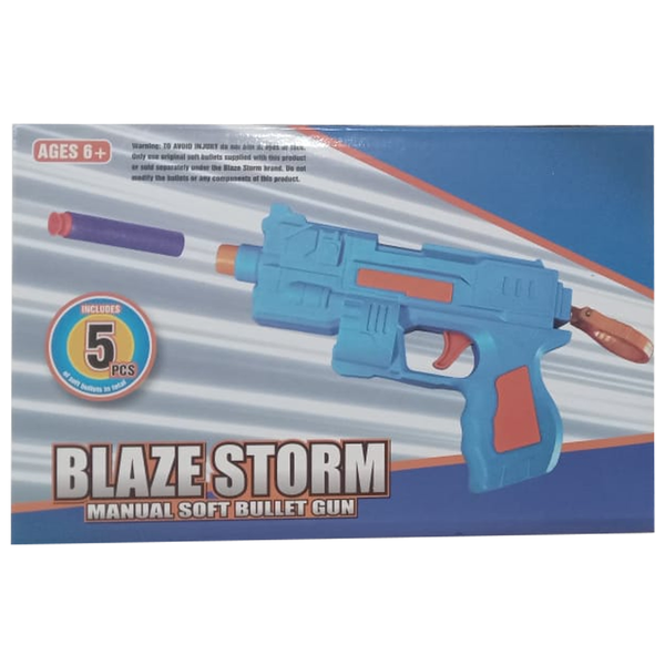 AM0273 Blaze Storm Manual Soft Bullet Gun - Long Range, 5 Suction Dart Bullets