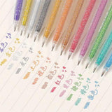 AM0878 Metallic Glitter Gel Pens 1.0mm Colored Pen 12 Colors