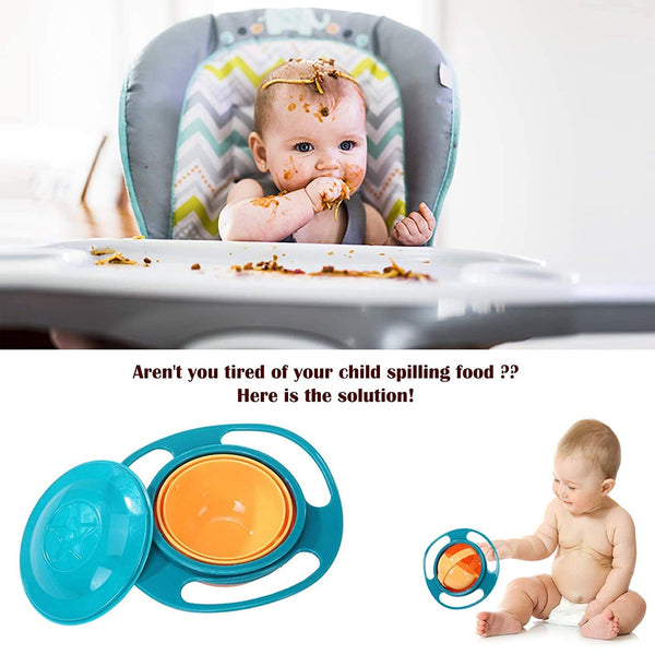 0617 Portable Non Spill Feeding Toddler Gyro Bowl 360 Degree Rotating Dish