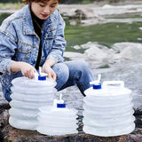 17547 Outdoor Camping Collapsible Portable Water Container With Carry Handle Tap Valve Large Food Grade