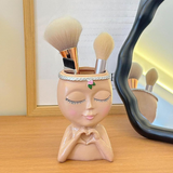 AM6707 Girl Pen Holder Home Decoration Gift Desktop Organizer (Pack of 1)