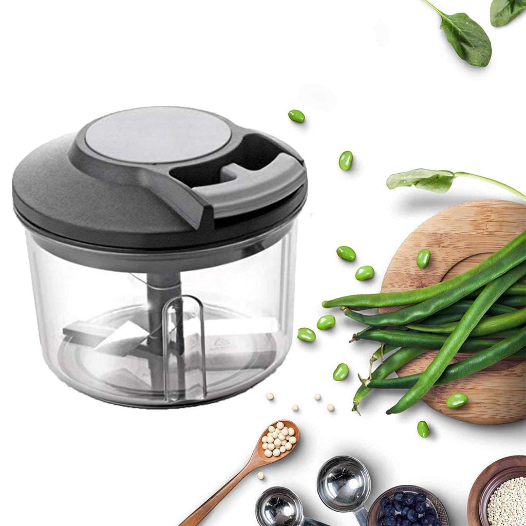 Manual Food Chopper – Manual Food Processor – Pull Cord Manual Chopper –  Manual Vegetable Chopper with Varying Chopping Sizes – Hand Food Chopper  with