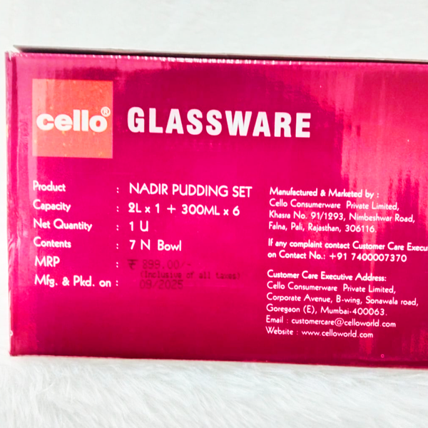Di0369 Cello Glassware Nadir Pudding Set – 7 Pcs