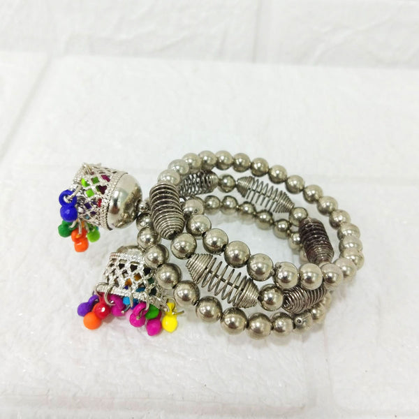 Di0306 Little Girls Oxidized Silver Kada with Beads