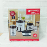 Di0192 Rishabh Small Multipurpose Thermo-Steel 4-Piece Set - Insulated Water Jug, Hot Pot, Lunch Box, and Coffee Pot