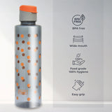 AM3655 Flair Plastic Polka Pet Fliptop Cap Water Bottles Set Of 4 Pcs