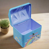 AM5906 Unicorn Hut Shape Piggy Bank for Kids (Multicolor) - Lock and Two Keys