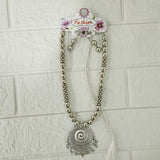 Di0049 Navratri MIx Design Silver Oxidised Plated Hasli,Necklace & Earring Set (Multiesign)