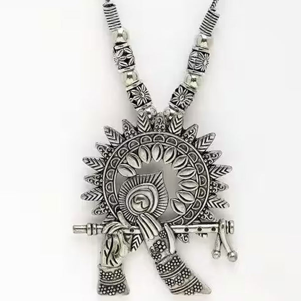 Di0045 Stylish Silver-Toned Multi-Design Pendant Necklace (Multidesign)