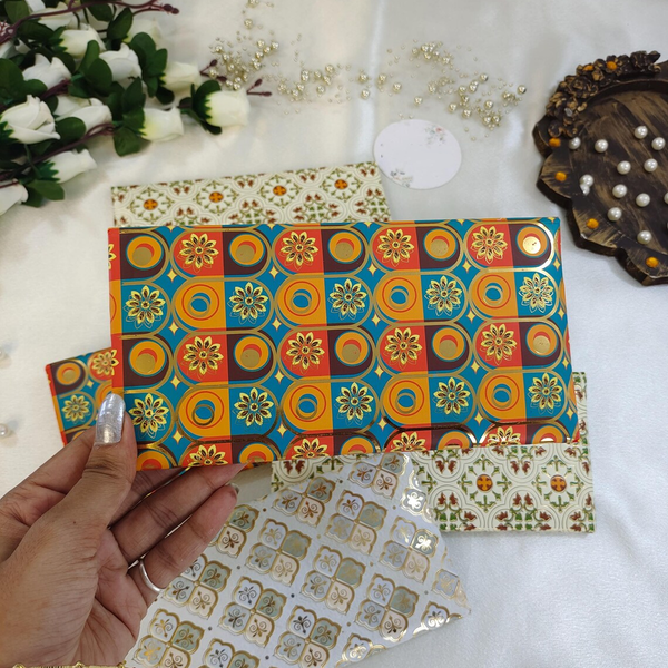 AM6628 Mix-Design Decorative Gold Foiled Shagun Envelope - 1pc