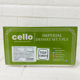 Di0211 Cello Dessert Set - 5-Piece Bowls - 1 Serving Bowl with 4 Dessert Bowls