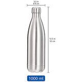 3275 Stainless Steel Hot or Cold Double Walled Flask Bottle 1000 ml, Silver