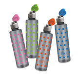 AM3655 Flair Plastic Polka Pet Fliptop Cap Water Bottles Set Of 4 Pcs