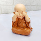 AM5363 Little Monk Sculpture Hand-carved Buddha Sitting statue -Pack of 1 pcs ( Multidesign)