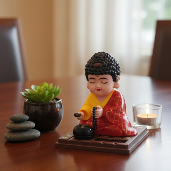 TM0194 Solar-Powered Moving Head Buddha Statue