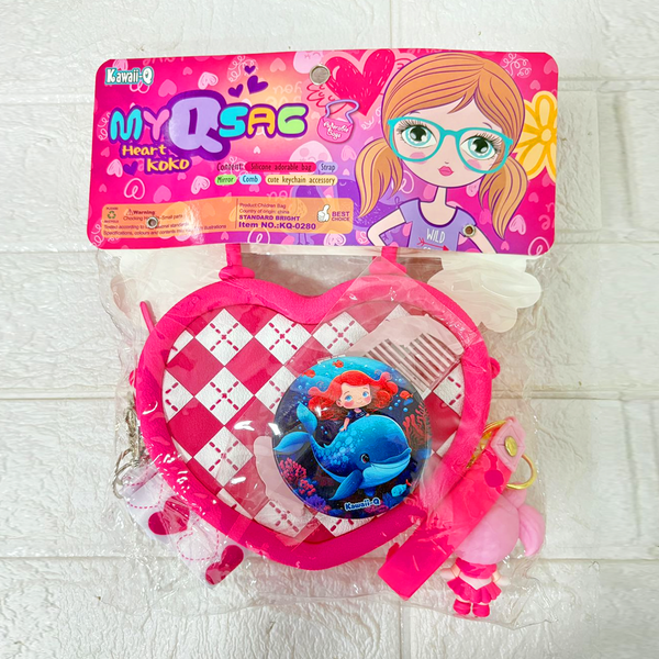 AM6310 MyQSac Heart Koko Adorable Bag & Accessory Set