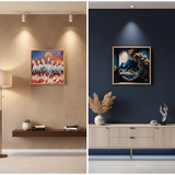 TM0138 Mix Pattern Premium Decorative Wall Square Frames - 12x12inch (Pack of 1)