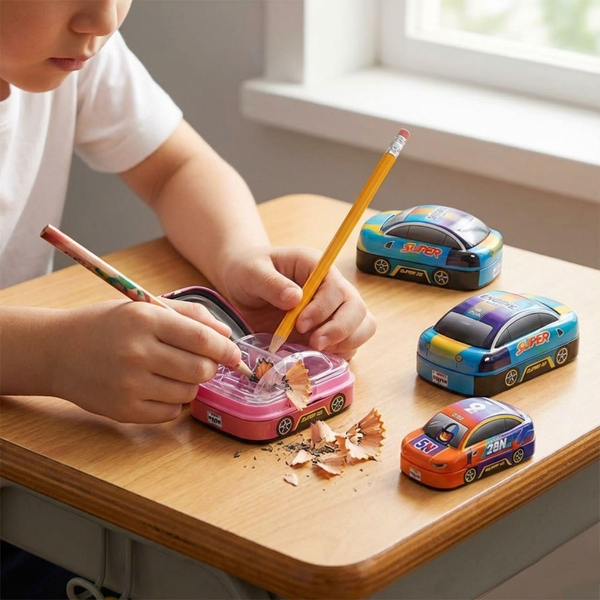 AM7167 Car Metal Pencil Sharpener for Kids with 2 Holes - Pack Of 1