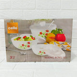 Di0207 Cello Opalware Royal Mixing Bowl with Premium Lid Set of 3pc