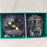 Di0376 Rishabh Tissot Set 2 - Premium Black Marble Finish Water Jug & Hot Pot Combo