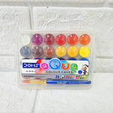 AM6091 Doms Aqua 24 Shades Water Color Cakes Box With Brush