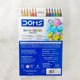 AM5040 Doms Super Soft Hexagonal Pre-Sharpened Water Soluble Colour Pencils 24 Sahdes 8677